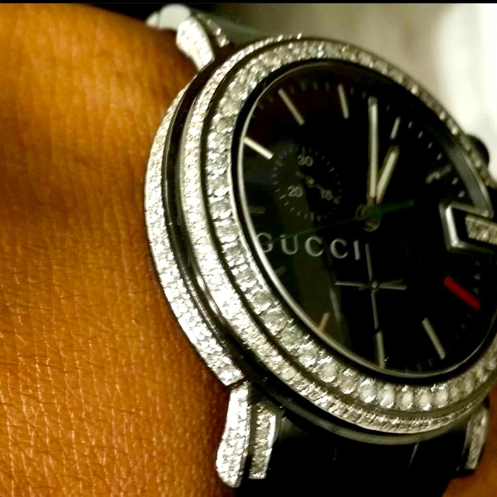 Mens 6ct Diamond Gucci Gullouche Watch